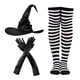 thumbnail image 3 of Conjunto de disfraz de Halloween perfecl sombrero de mago guantes calcetines altos Negro, 3 of 5