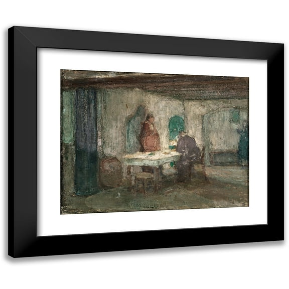 Henry Ossawa Tanner 14x12 Black Modern Framed Museum Art Print Titled - And He Disappeared Out of Their Sight (ca. 1898)