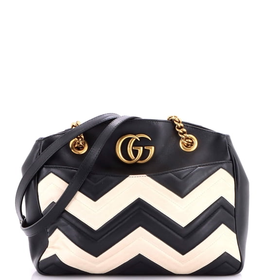 Pre-Owned GG Marmont Chain Tote Matelasse Leather Medium By Rebag