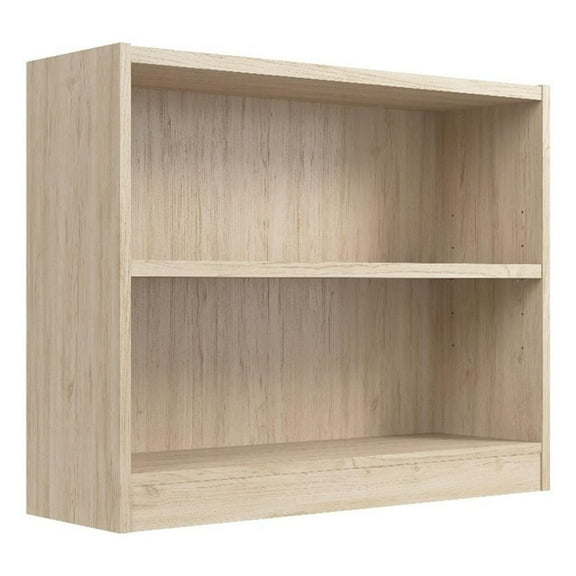 Maklaine Engineered Wood Universal Small 2 Shelf Bookcase in Natural Elm
