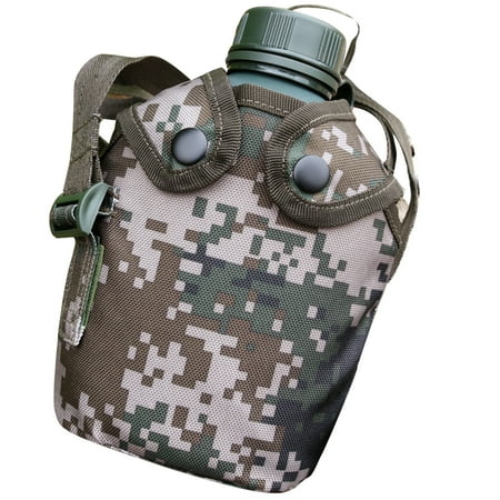 

1 Set Outdoor Water Bottle Aluminum Alloy 1L Military Canteen Camping Hiking Survival Kettle