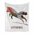 thumbnail image 1 of Fox Soft Flannel Fleece Blanket, Jumping Fox Silhouette with Woodland Wilderness Hunting Design Survival Theme, Cozy Plush for Indoor and Outdoor Use, 60" x 80", Lavender Brown Coral, by Ambesonne, 1 of 6
