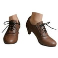 thumbnail image 3 of Women's Mary Jane Pumps Chunky Block Shoes Adorable Vintage Shoes Unique Round Toe Lace Up, 3 of 8