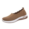 Samdudou Womens Walking Shoes Closed Toe Slip On Breathable Knit Mesh ...