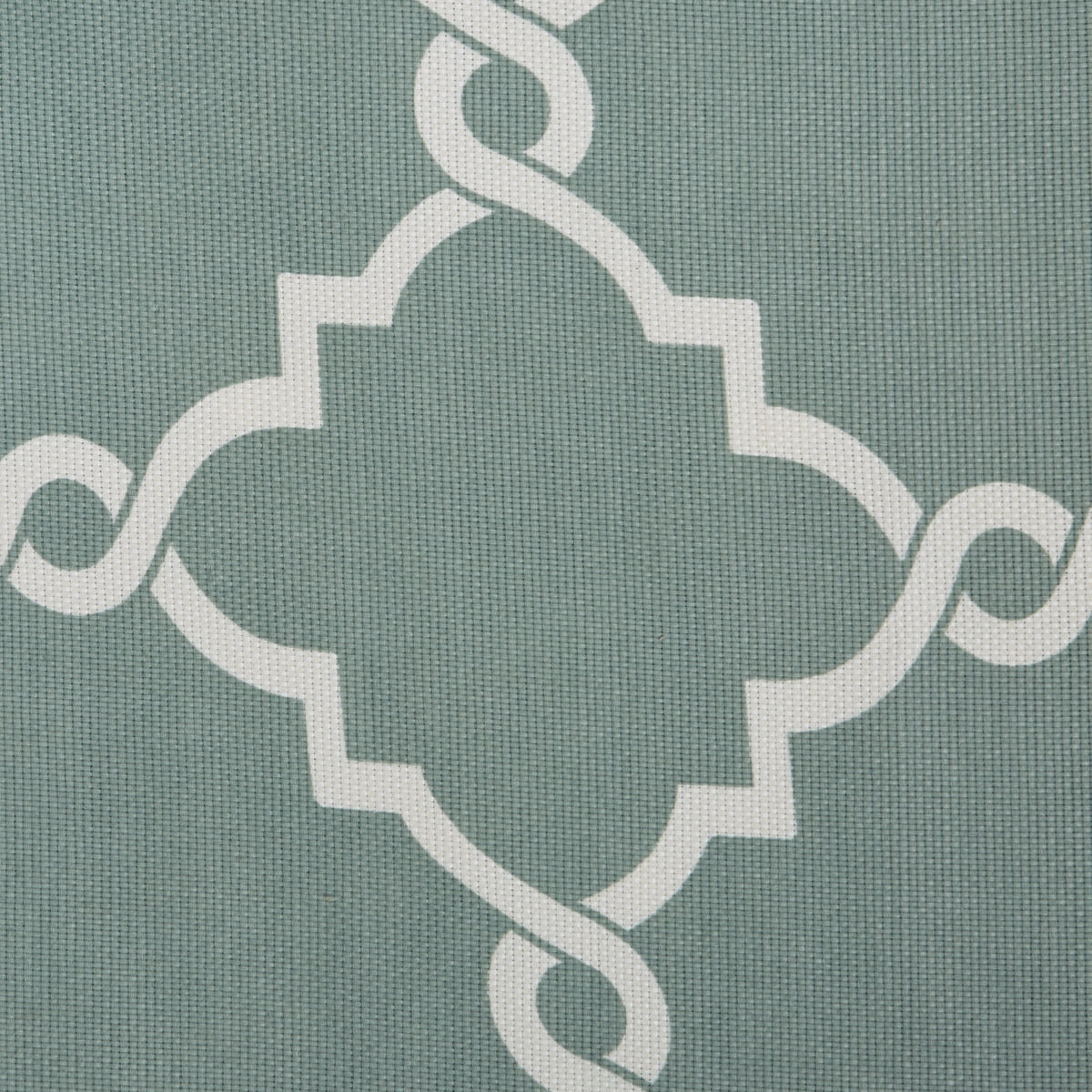 MAYEERTY 50x18" Fretwork Print Grommet Top Valance Seafoam/White