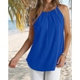 thumbnail image 5 of Womens Pleated Tank Tops Spaghetti Strap Camisole Halter Tops Curved Hem Fashion 2025 Blue XL, 5 of 9
