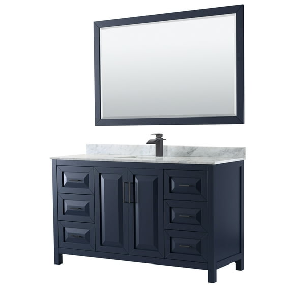 Wyndham Collection WCV252560SBBCMUNSM58 Daria 60" Free Standing Single Vanity Set - Dark