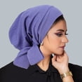 thumbnail image 2 of CHUMUD Women Pre Tied Headscarf Solid Wave Chemotherapy Caps Headwrap Chemo Turban Headwear Hats, 2 of 2