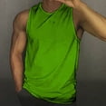 thumbnail image 2 of HCNTES Men's Workout Tank Tops Gym Cut Off Sleeveless T Shirt Bodybuilding Fitness Muscle Athletic Tank Top Shirts Tee mens tanks summer(XL,Green), 2 of 8