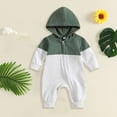 thumbnail image 3 of Mnyotv Infants Baby Boys Jumpsuits Hooded Long Sleeve Zip Rompers Infants Spring Fall Clothes Size 0-3 Months, 3 of 6