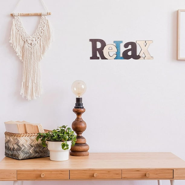 Relax Letter Wooden Sign Rustic Relax Wall Decor Hanging