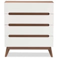 thumbnail image 4 of Baxton Studio Calypso 4 Drawer Chest in White and Walnut, 4 of 8