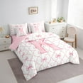 thumbnail image 3 of Manfei Personalized Gifts Bedding Twin Size,Latter K Comforter Sets with Sheets,Pink Kawaii Bow Bedding Sets Twin Size,Lightweight Room Decoration Reversible,7pcs, 3 of 7