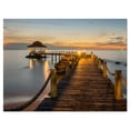 thumbnail image 2 of Quai en Bois Brun en Soirée - Impression Photo sur Toile Bord de Mer, 2 of 3