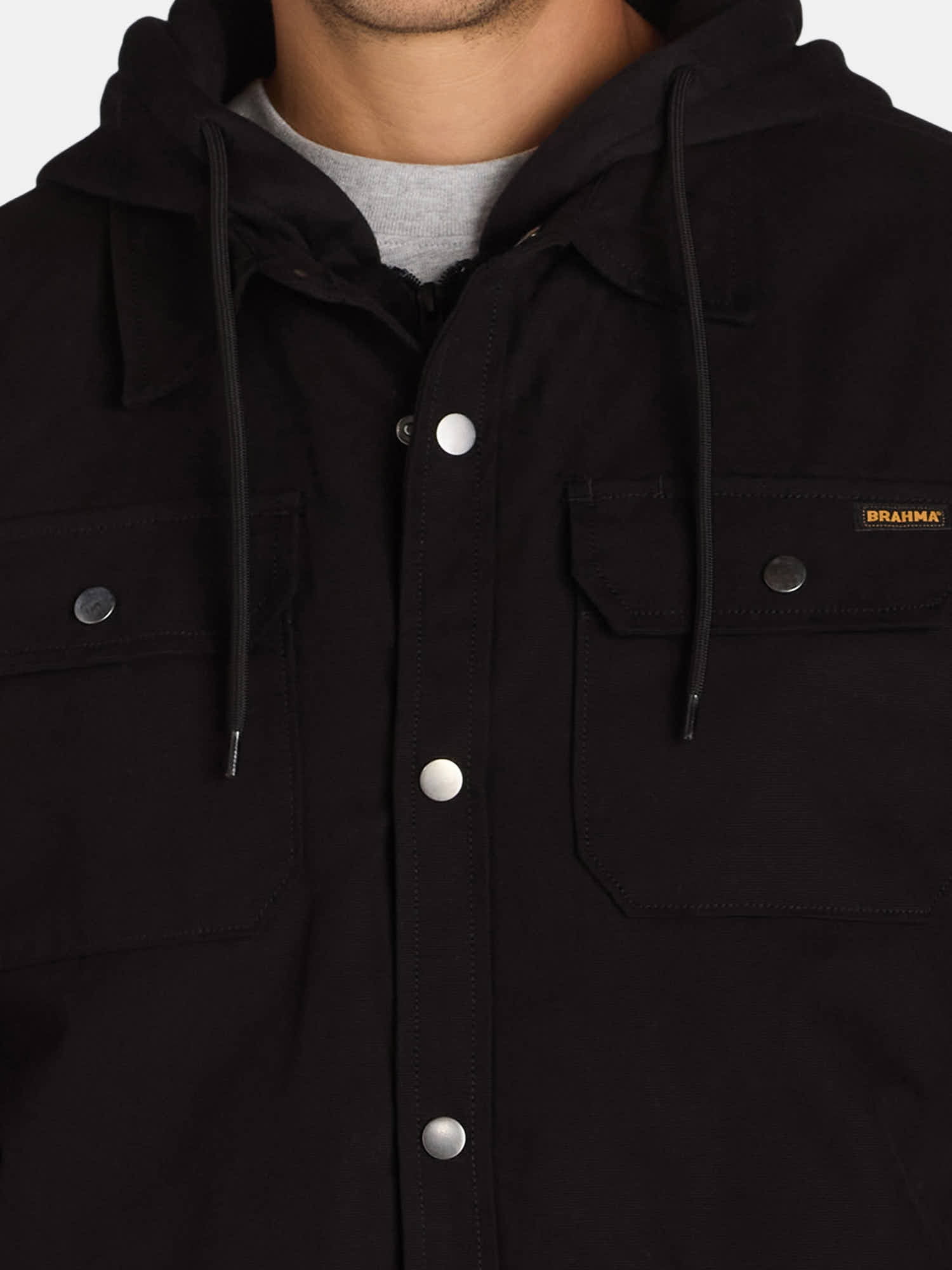 Brahma Men's Workwear Shirt Jacket with Hood, Sizes S-3XL
