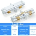 thumbnail image 2 of H Track Dead End I Connector Compatible with WAC Lighting H Track Systems, 3 Wire Single Circuit Lighting Accessories for LED Lights, White, 2 Pack, 2 of 6