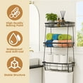 thumbnail image 2 of YOYTOO Over the Toilet Storage Shelf, 3 Tier Freestanding Bathroom Caddy Organizer Behind Toilet Stand Shelves Towel Rack with Toilet Paper Roll Holder, Black, 2 of 7