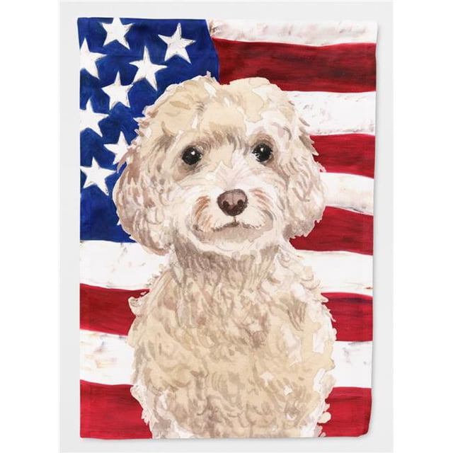 Carolines Treasures BB9375CHF Champagne Cockapoo Patriotic Flag Canvas House Size