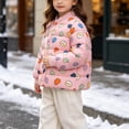 thumbnail image 5 of Nugftut Girls Puffer Jacket Lightweight Graphic Print Warm Outerwear Winter Coat Size 3-4, 5 of 8