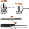 thumbnail image 2 of 100 Pack Spikes and Studs 9.5MM Spikes for Clothing Metal Studs Rivets for Leather Punk Spikes Accessories Screw Back, 2 of 7