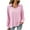 Pink, variant on Women Shirts Casual Lapel Button Long Sleeve Solid Color Shirts Loose Comfy Cardigan Blouse Pink L