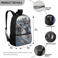 thumbnail image 5 of Uourmeti Durable Fabric 17 Inch Daypack for Travel School, Large Capacity Side Pockets Adjustable Shoulder Straps Backpack, Husky Pattern, 5 of 6