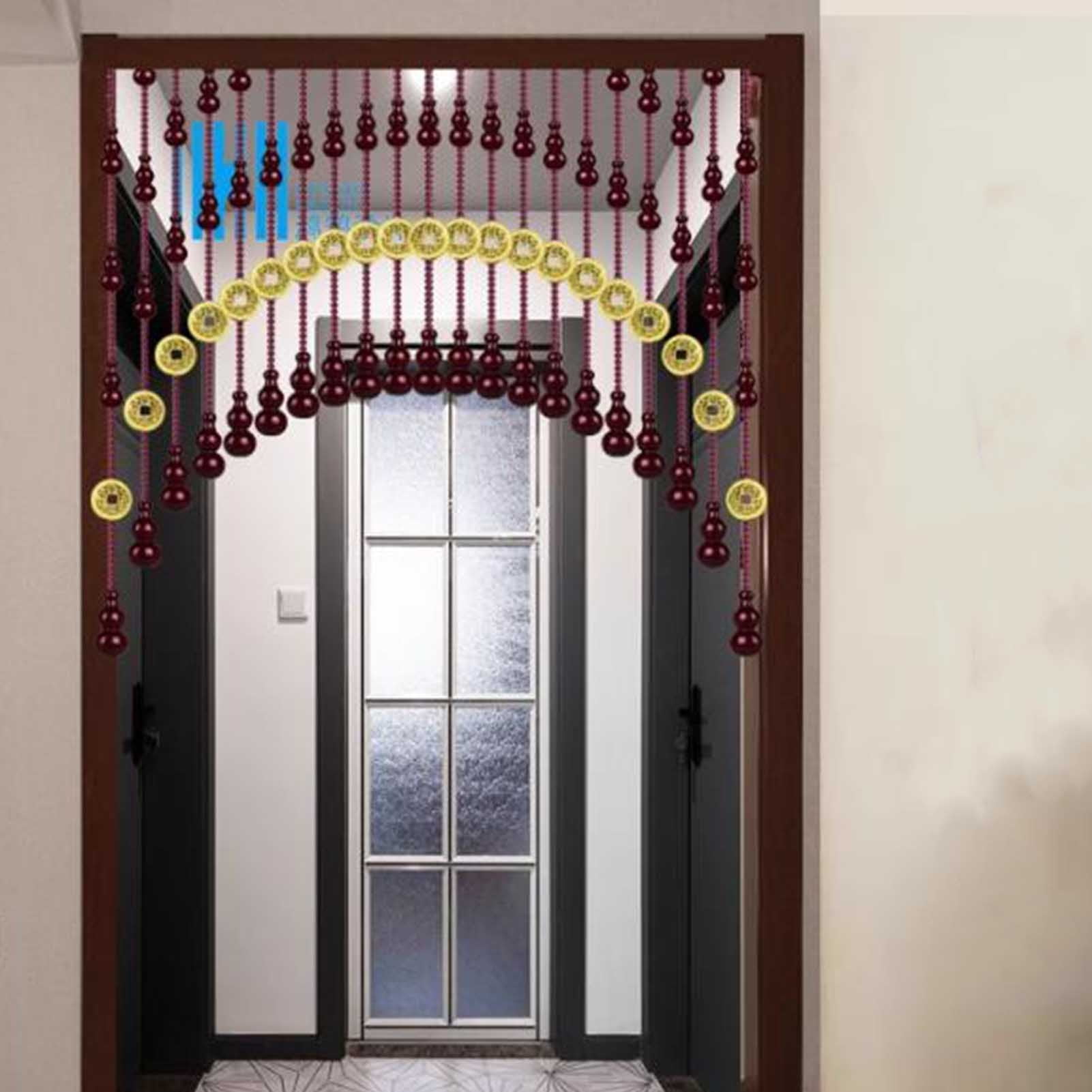 Hanging Decor Doorway Room Divider Door Curtain,Natural Bamboo Wood Beaded Curtain, Divider Strip Tassel Beads Curtain for Bedroom Living Room Kitchen Hallway Entrance