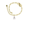 thumbnail image 2 of Delight Jewelry Silvertone Small Gymnast Balance Beam Gold-tone Paw Infinity Link Chain Bracelet, 6"+2" Extender, 2 of 3