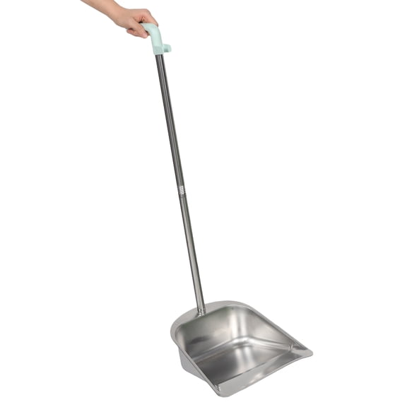 OUNONA Stainless Dustpan with Long Handle for Efficient Home and Office Cleaning