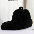 thumbnail image 4 of Faux Fur Reading Pillow Bed Wedge for Adult Backrest with Arms Back Support for Sitting Up for Bedrest,Black,Large, 4 of 16