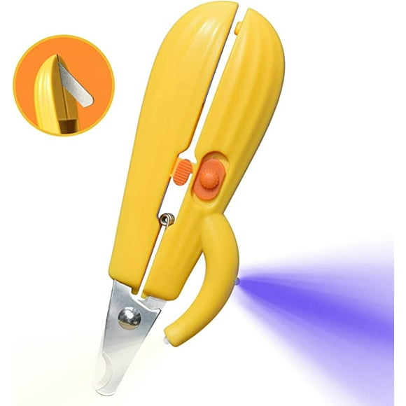 ShenMo Dog and Cat Claw Scissors with Nail File LED Light Professional Stainless Steel Mono Claw Sander PET Cat Dog Nail Scissors