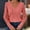 Watermelon Red women's long sleeve lace top a1, variant on Women's Fall Winter Long Sleeve Lace Ribbed Knitted Pullover Tops Solid Casual Basic Sweater Dressy Trendy Blouses Cozy Winter Outfits, Watermelon Red S