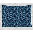 thumbnail image 1 of Bohemian Tapestry, Tribal Ethnic Pattern as Folkloric Geometric Textures with Shades of Blue Print, Wall Hanging for Bedroom Living Room Dorm Decor, 80W X 60L Inches, Multicolor, by Ambesonne, 1 of 2