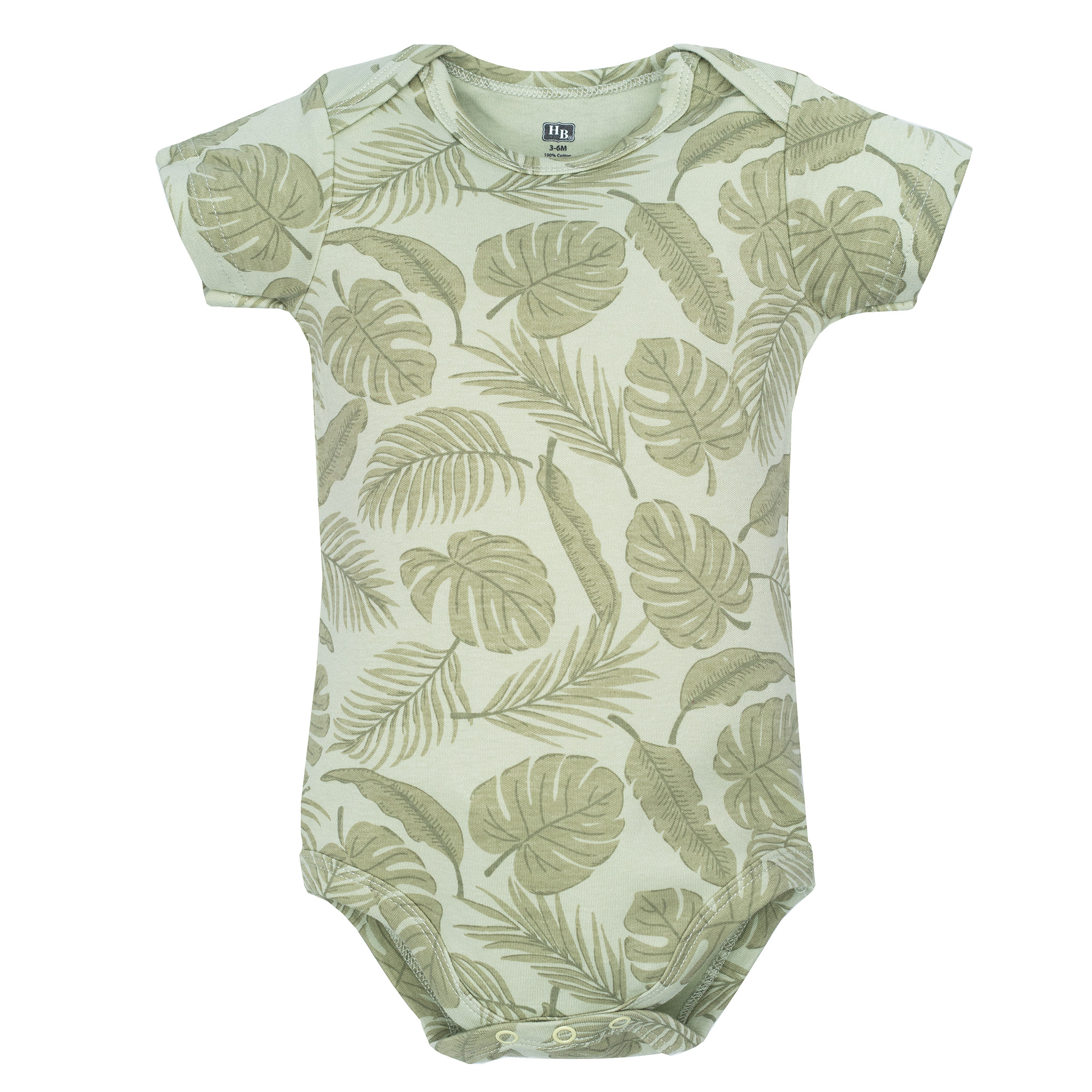 Hudson Baby Infant Boys Cotton Bodysuits 5-Pack, Beige Safari, 9-12 Months
