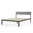 thumbnail image 5 of Mellow Kera Metal Platform Bed with Angled Upholstered Headboard, Solid Wooden Slats, Classic Gray, Twin, 5 of 9
