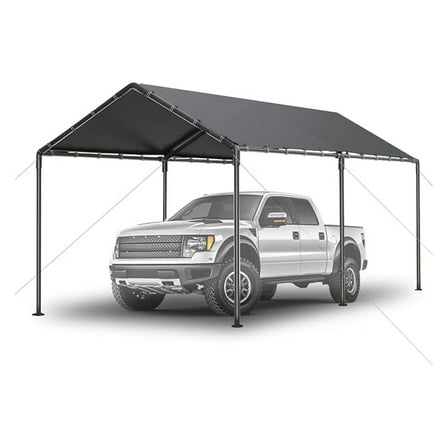 SONGMY 10x20ft Outdoor Carport Heavy Duty - Portable Garage Canopy Storage Shed, All-Season Tent for Car & Party, Gray