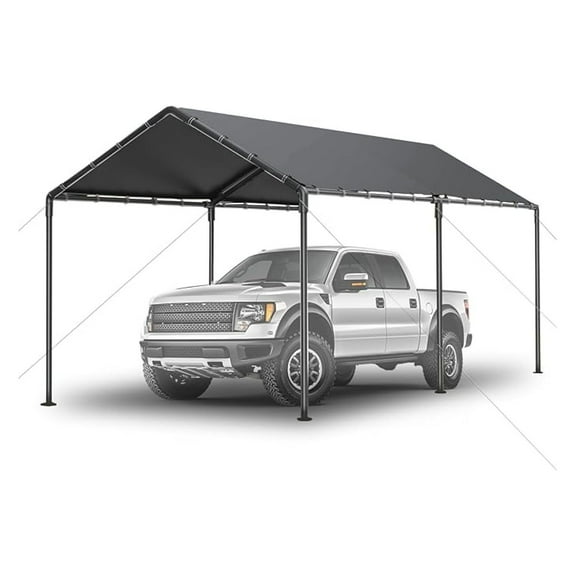 SONGMY 10x20ft Outdoor Carport Heavy Duty - Portable Garage Canopy Storage Shed, All-Season Tent for Car & Party, Gray