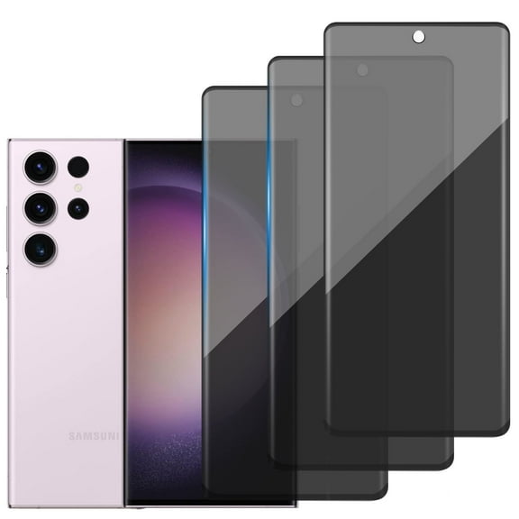 3-PACK Privacy Screen Protector Compatible with Samsung Galaxy S23 Ultra,Anti Spy Black Tempered Glass Protective Film for Samsung S23 Ultra [Easy Installation] [Bubble Free] [Case Friendly]