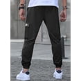 thumbnail image 2 of Men's Work Pants, Lightweight Breathable, Drawstring Waist with Flap Pockets, Solid Color Fashionable Versatile Casual Pants, Suitable for Daily Wear, Outdoor Sports Hiking - 1-Piece Set, 2 of 5