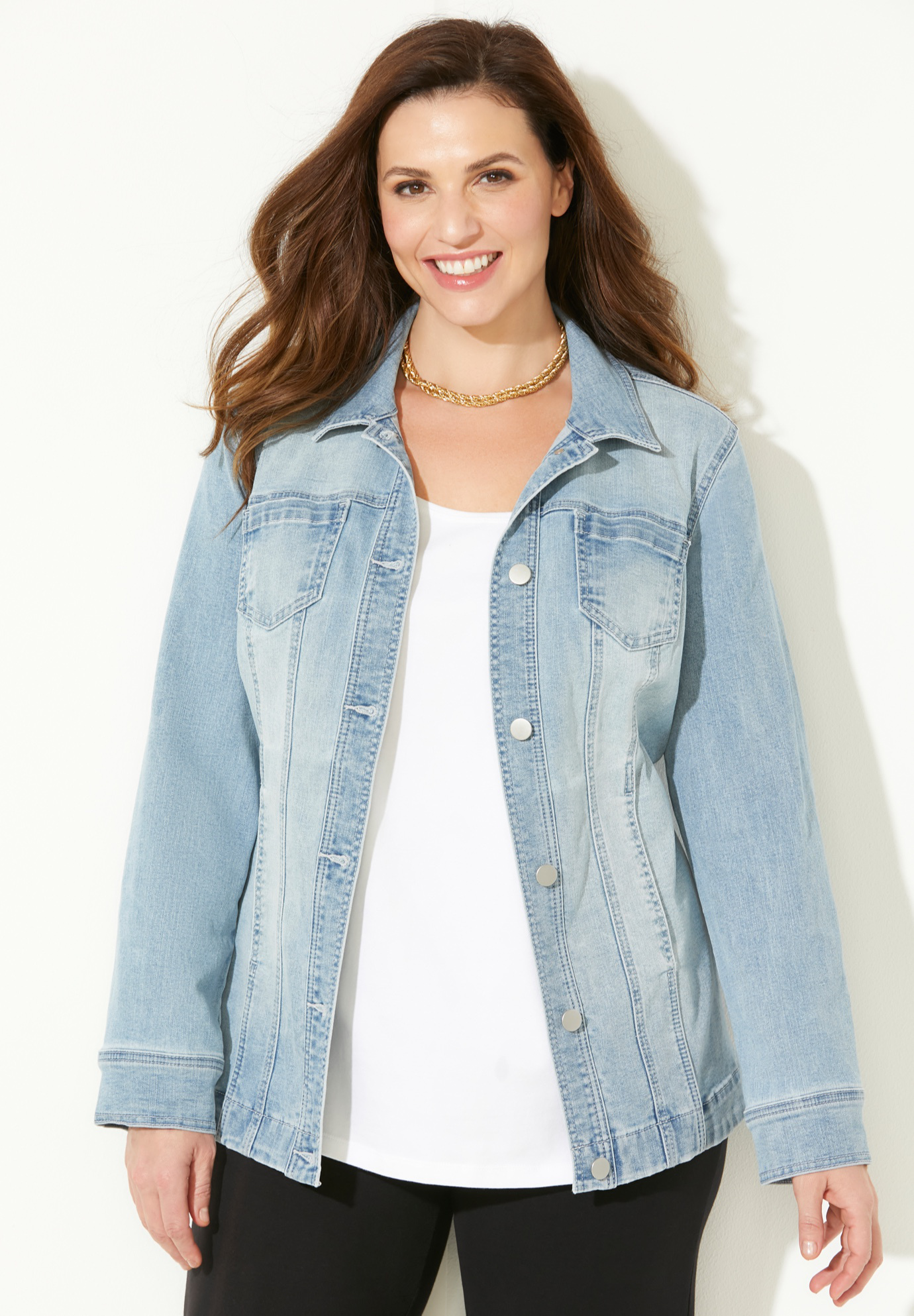 Catherines Women's Plus Size Classic Jean Jacket - image 3 of 4