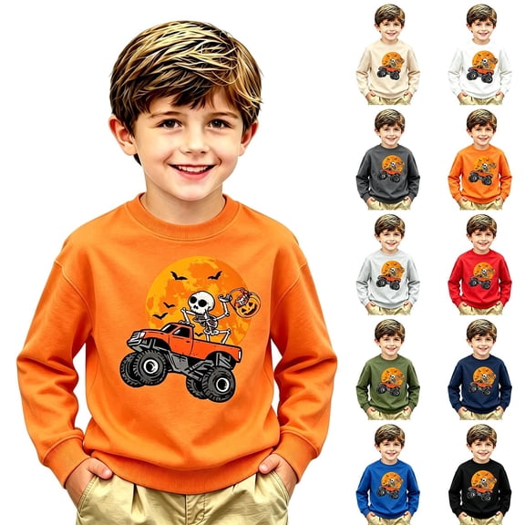 Gyexs Toddler Halloween Sweatshirt Fall Winter Clothes, Funny Cool Printed, Halloween Sweater Top