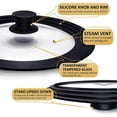 thumbnail image 2 of Universal Lid for Pots,Pans and Skillets,Tempered Glass Lid with Heat Resistant Silicone Rim,Fits  10", 11", 12" Diameter Cookware,Replacement Lid for Frying Pan and Cast Iron Skillet., 2 of 7