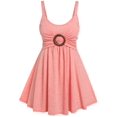 thumbnail image 1 of Tank Top de Túnica Cruzado con Anillo de Talla Extra Rosegal  Camisetas sin mangas de talla grande, 1 of 5