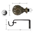 thumbnail image 4 of Decopolitan Leaf Ball Curtain Rod Set, 26 to 48 Inches, Distressed Ivory, 4 of 6