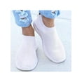 thumbnail image 3 of Gomelly White Sneakers for Women Slip on Sneakers Wide Width Ladies Mesh Walking Sock Shoes White 6.5, 3 of 3