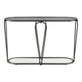 thumbnail image 2 of Furniture of America Ollis 1-Shelf Glass Top and Metal Black Nickel Sofa Table, 2 of 7