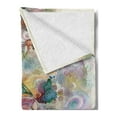 thumbnail image 2 of Watercolor Soft Flannel Fleece Throw Blanket, Oriental Dance Theme Young Girl Performing in Traditional Costume Fantasy, Cozy Plush for Indoor and Outdoor Use, 70" x 90", Multicolor, by Ambesonne, 2 of 5