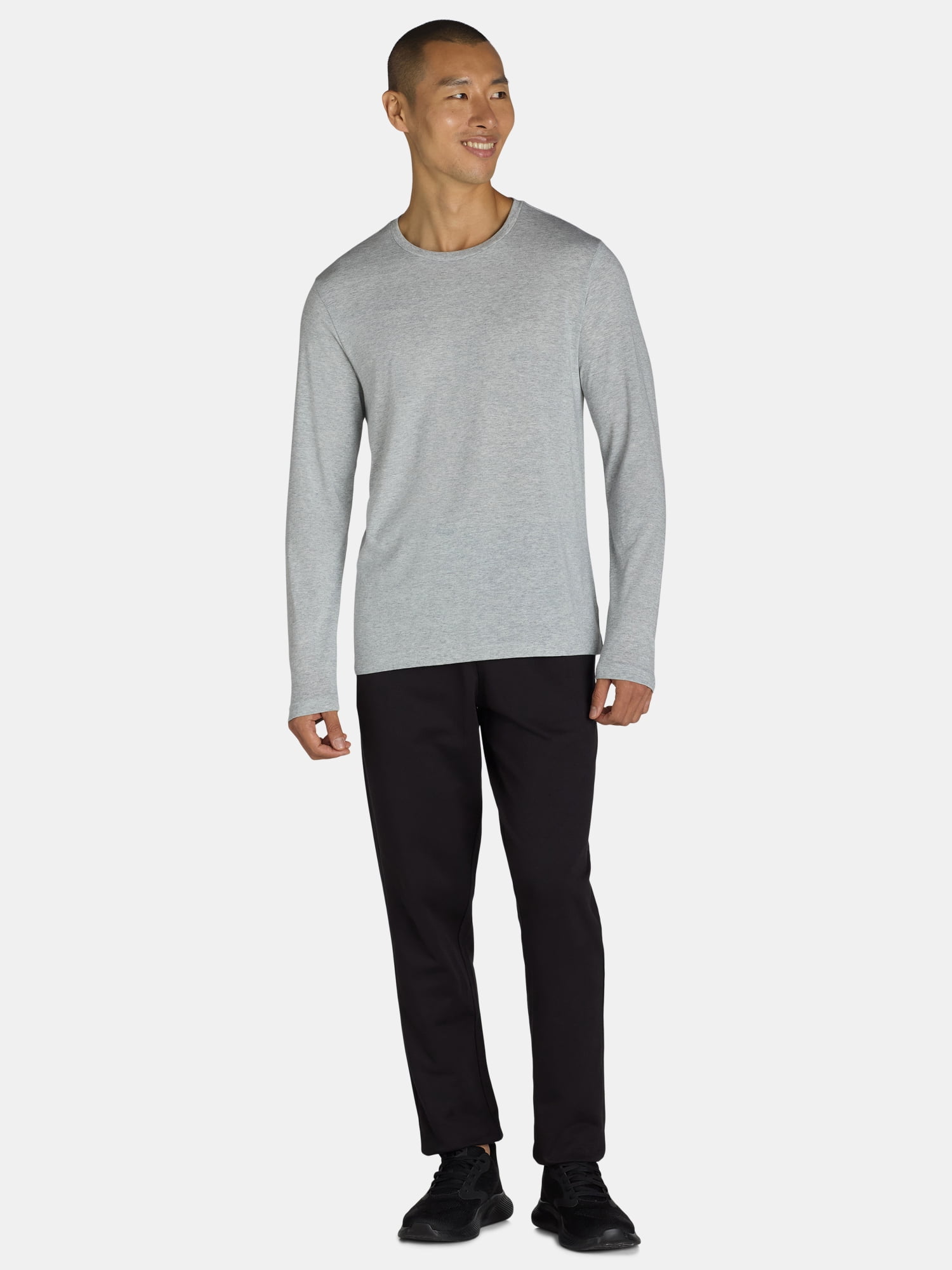 Athletic Works Men's and Big & Tall Men's Tri-Blend Tee with Long Sleeves, Sizes XS-4XLT