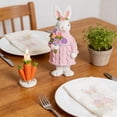 thumbnail image 6 of dajkiuy Easter Rabbit Resin Statues, Easter Spring Bunny Figurines with Carrot Flower for Easter Table Centerpiece Spring Garden Lawn Gifts, 6 of 6