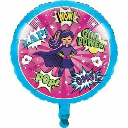 18" COMIC SUPERHERO GIRL Balloon • Party Supplies Decorations Foil Mylar Balloon